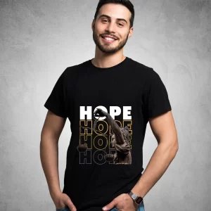 Hope – black cotton unisex t-shirt