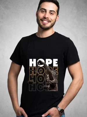 Hope – black cotton unisex t-shirt