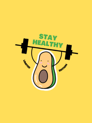 Eat healthy – yellow cotton unisex T-shirt