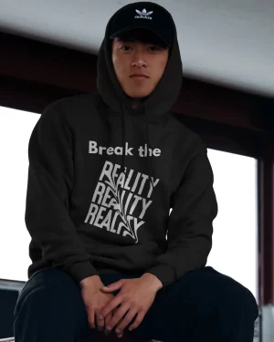 Break the Reality! Black oversized hoodie