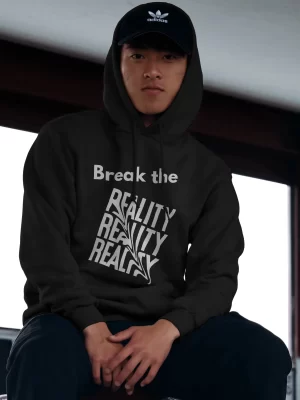 Break the Reality! Black oversized hoodie