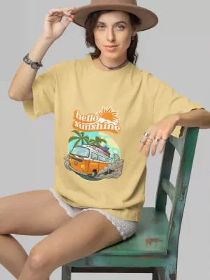 Sunshine Beige Oversized Tshirt for women